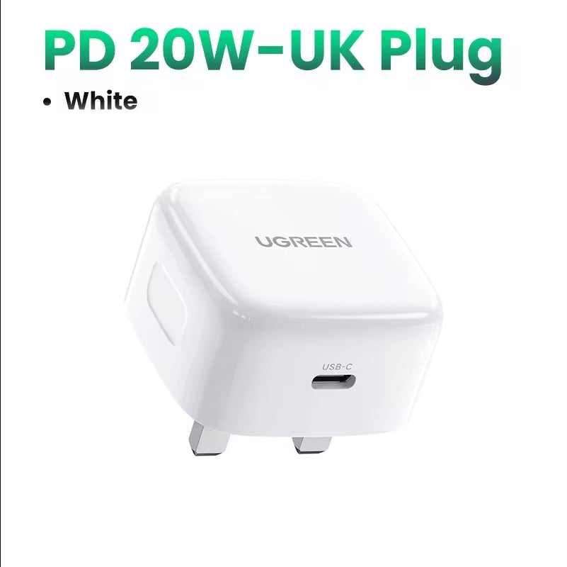 【UK Plug】 Quick Charge 4.0 3.0 QC PD Charger 20W USB Type C Fast Charger for Iphone 15 14 13 Pro Xiaomi Phone PD Charger