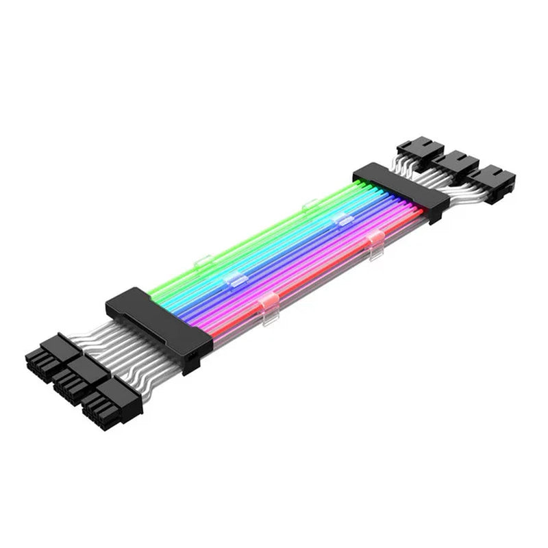 ARGB PSU Power Supply Extension Cable 24 Pin Motherboard Extension Cable Graphics Card 8-Pin 6+2Pin RGB Glow Extension Cable