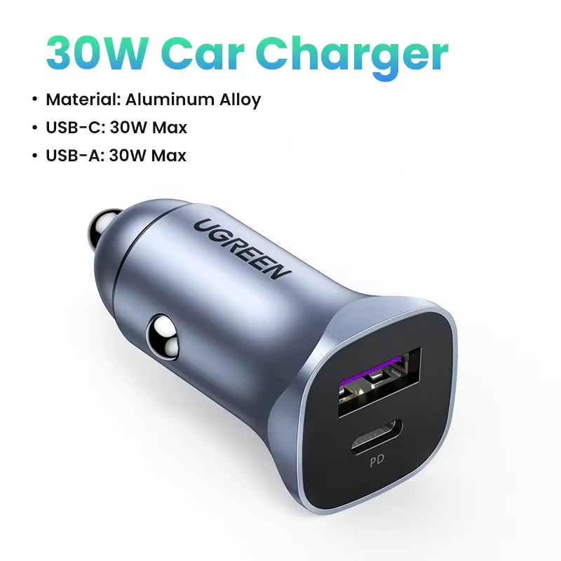 Car Charger Type C Fast USB Charger for Iphone 17 16 15 Xiaomi Car Charging Quick 4.0 3.0 Charge Mobile Phone PD Charger