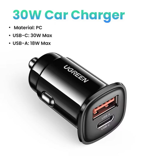 Car Charger Type C Fast USB Charger for Iphone 17 16 15 Xiaomi Car Charging Quick 4.0 3.0 Charge Mobile Phone PD Charger