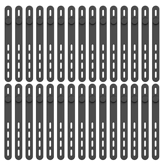 30Pcs Silicone Cable Ties Adjustable Cable Straps Cord Organizer Reusable Cable Management Organizer Fastening Cable Straps