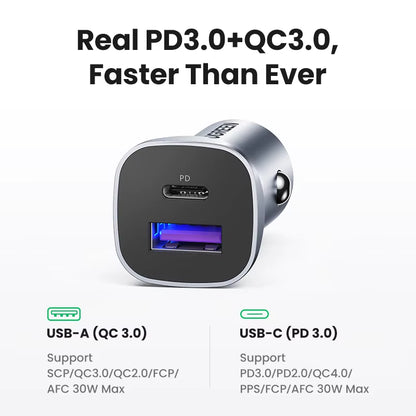 Car Charger Type C Fast USB Charger for Iphone 17 16 15 Xiaomi Car Charging Quick 4.0 3.0 Charge Mobile Phone PD Charger