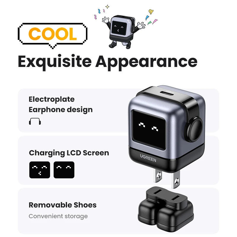 【NEW Sale】 30W Gan Charger Robot Design PD Fast Charger PPS PD3.0 for Iphone 15 14 Fast Charge for Xiaomi Samsung Tablets