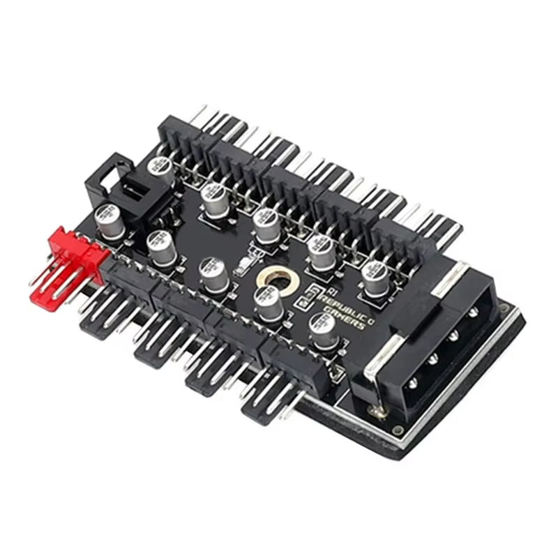 4Pin 10 Port PC Case Fan Hub PWM Controller SATA Power/Large 4P Splitter Motherboard Cooler Cooling Fan Cable