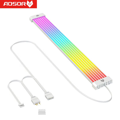 PSU Power Extension Cable 24 Pin Motherboard 5V ARGB Power Cable for PC Case Chassis Support ASUS Aura Sync Flexible Light Strip