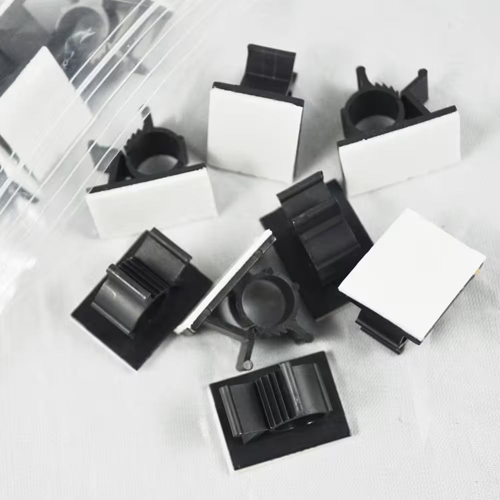 Self Adhesive Nylon Wire Adjustable Cable Clips Black Strong Hold Cable Organizer Drop Wire Holder 30-Pack
