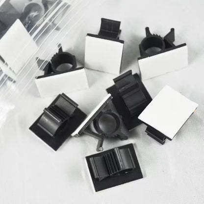 Self Adhesive Nylon Wire Adjustable Cable Clips Black Strong Hold Cable Organizer Drop Wire Holder 30-Pack