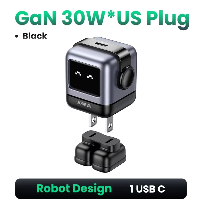 【NEW Sale】 30W Gan Charger Robot Design PD Fast Charger PPS PD3.0 for Iphone 15 14 Fast Charge for Xiaomi Samsung Tablets