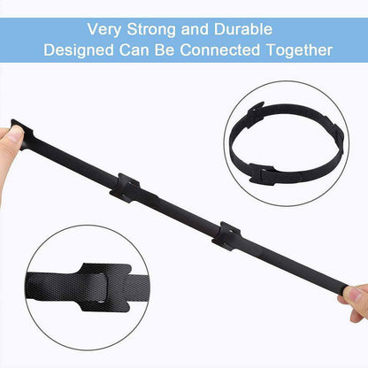 60-Piece 6 Inches Reusable Cable Ties Adjustable Cord Straps Cable Organizer Cord Wrap Hook Loop Black