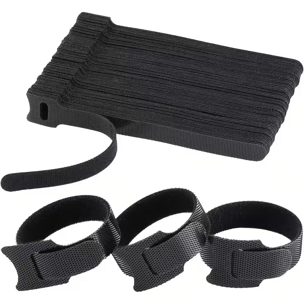 Reusable Cable Ties Wire Cord Organizer Adjustable Cable Management 120-Pieces Black