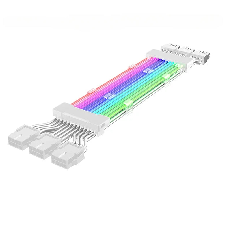 ARGB PSU Power Supply Extension Cable 24 Pin Motherboard Extension Cable Graphics Card 8-Pin 6+2Pin RGB Glow Extension Cable