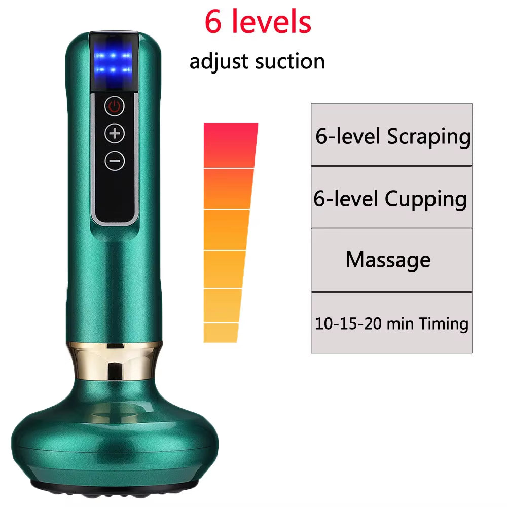 Electric Cupping Device 12/6 Level Vacuum Cupping Cans Rechargeable Scraping Cupping Cans Suction Massage Apparatus