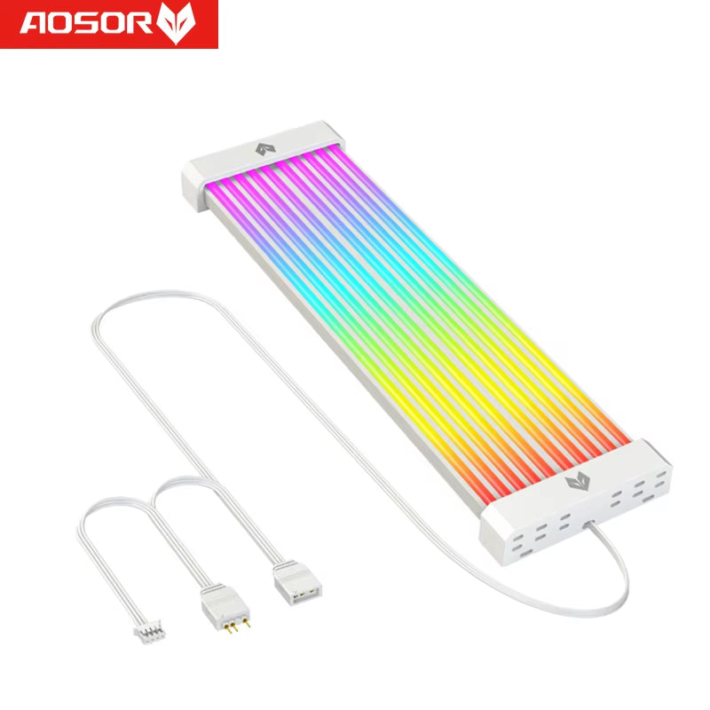PSU Power Extension Cable 24 Pin Motherboard 5V ARGB Power Cable for PC Case Chassis Support ASUS Aura Sync Flexible Light Strip