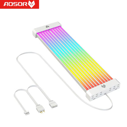 PSU Power Extension Cable 24 Pin Motherboard 5V ARGB Power Cable for PC Case Chassis Support ASUS Aura Sync Flexible Light Strip