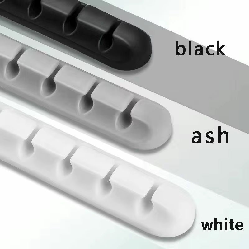 1Pc Self-Adhesive Cable Organizer for Easy Wire and Data Cable Management - 7 Hole Black Wire Clips and Network Cable Clamps