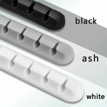 1Pc Self-Adhesive Cable Organizer for Easy Wire and Data Cable Management - 7 Hole Black Wire Clips and Network Cable Clamps