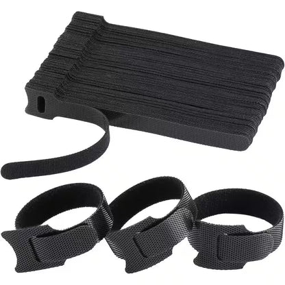 Reusable Cable Ties Wire Cord Organizer Adjustable Cable Management 120-Pieces Black