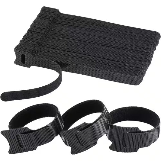 Reusable Cable Ties Wire Cord Organizer Adjustable Cable Management 120-Pieces Black
