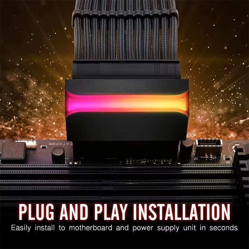 TEUCER TC-35 PSU Extension Cable Kit , Solid Color Cable Solid Combo 350Mm Atx24Pin Pci-E8Pin Cpu8Pin with Combs Power Cable