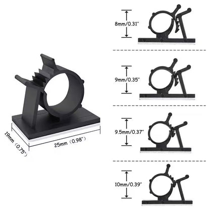 Self Adhesive Nylon Wire Adjustable Cable Clips Black Strong Hold Cable Organizer Drop Wire Holder 30-Pack