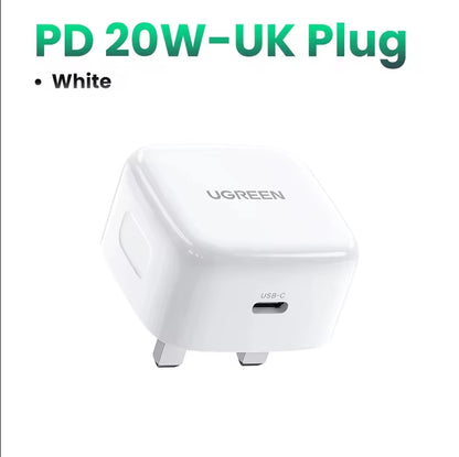 【UK Plug】 Quick Charge 4.0 3.0 QC PD Charger 20W USB Type C Fast Charger for Iphone 15 14 13 Pro Xiaomi Phone PD Charger