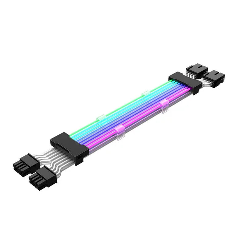 ARGB PSU Power Supply Extension Cable 24 Pin Motherboard Extension Cable Graphics Card 8-Pin 6+2Pin RGB Glow Extension Cable