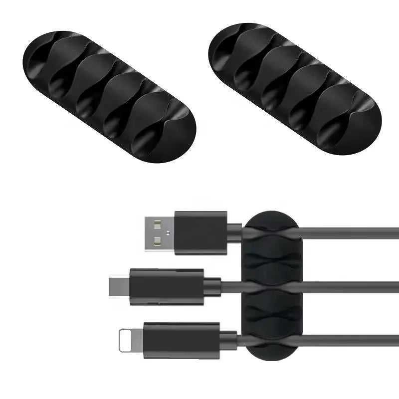 Silicone Cable Organizer Desktop Charging Data Cable Organizer USB Cable Winder Management Clips Holder for Mouse Cord Keyboard