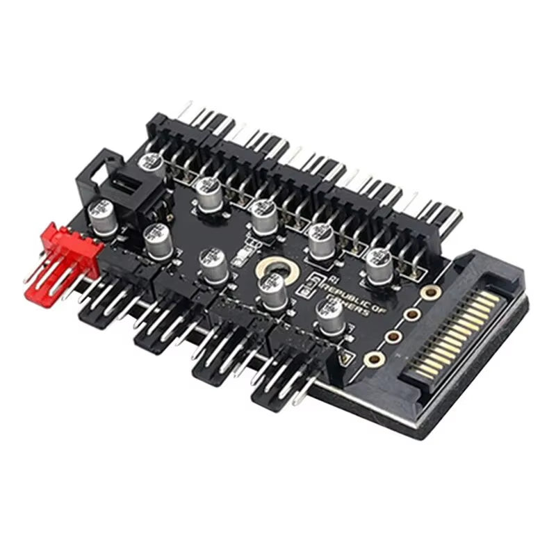 4Pin 10 Port PC Case Fan Hub PWM Controller SATA Power/Large 4P Splitter Motherboard Cooler Cooling Fan Cable