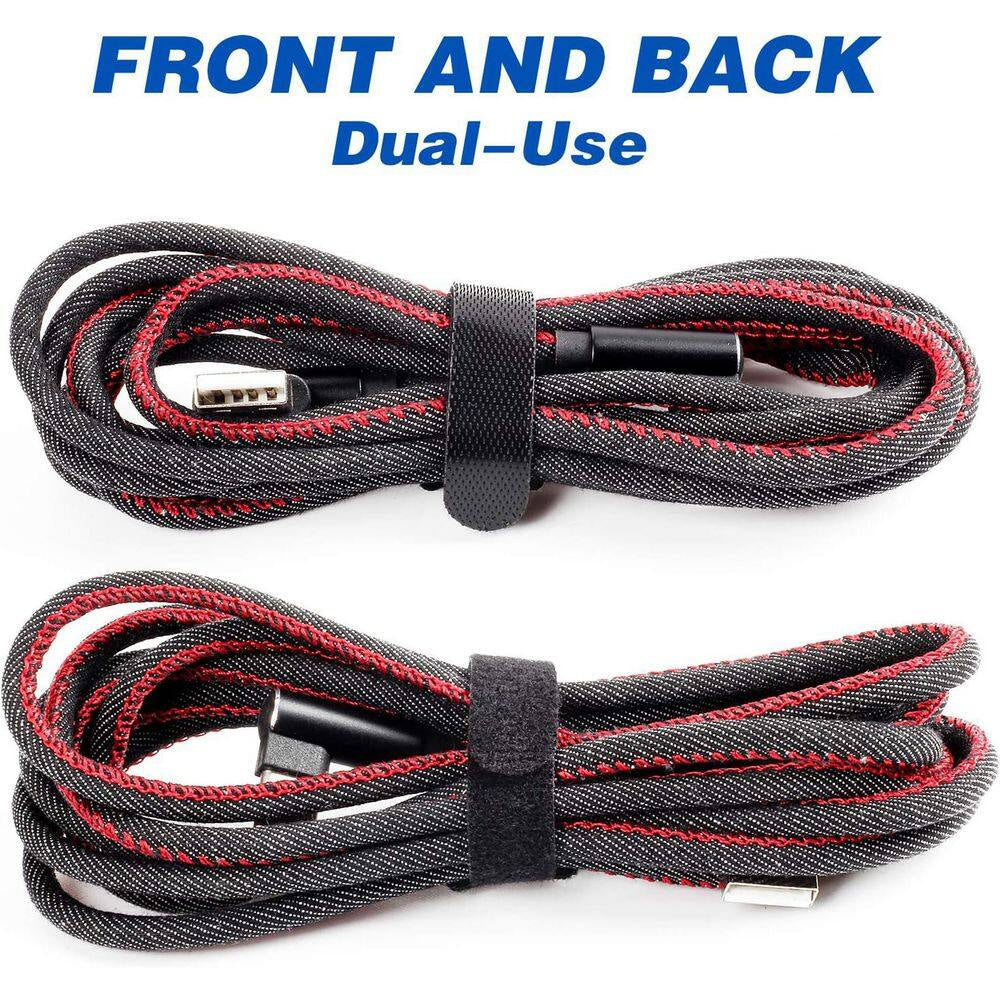 80PCS Reusable Cable Ties Black Adjustable 6-Inch Cord Organizer Hook Loop Cable Management for Home Office