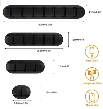 Silicone Cable Organizer Desktop Charging Data Cable Organizer USB Cable Winder Management Clips Holder for Mouse Cord Keyboard