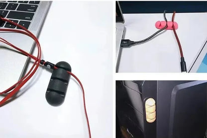 Silicone Cable Organizer Desktop Charging Data Cable Organizer USB Cable Winder Management Clips Holder for Mouse Cord Keyboard