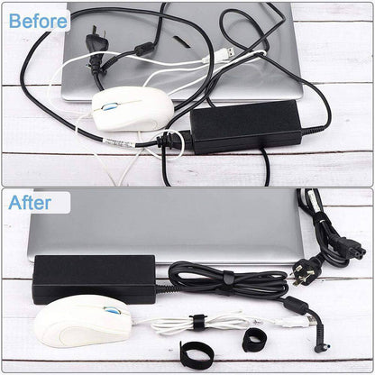 60-Piece 6 Inches Reusable Cable Ties Adjustable Cord Straps Cable Organizer Cord Wrap Hook Loop Black