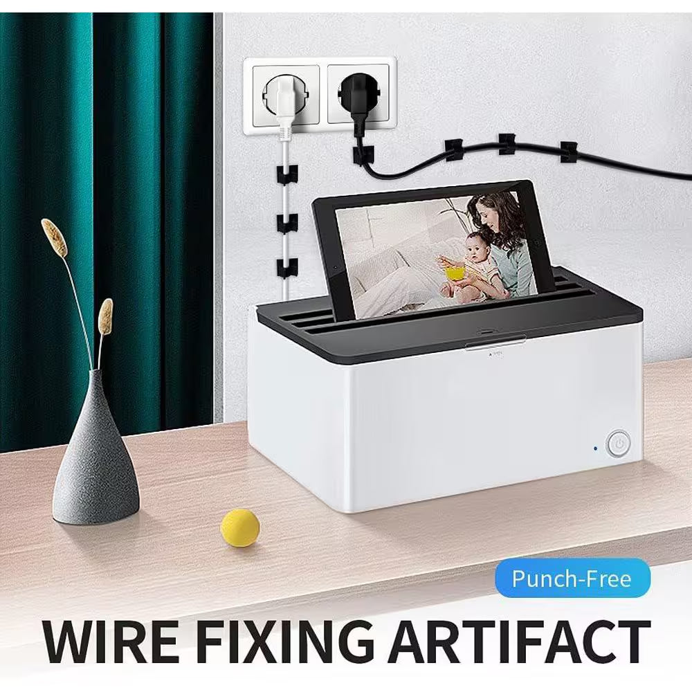 Self Adhesive Nylon Wire Adjustable Cable Clips Black Strong Hold Cable Organizer Drop Wire Holder 30-Pack
