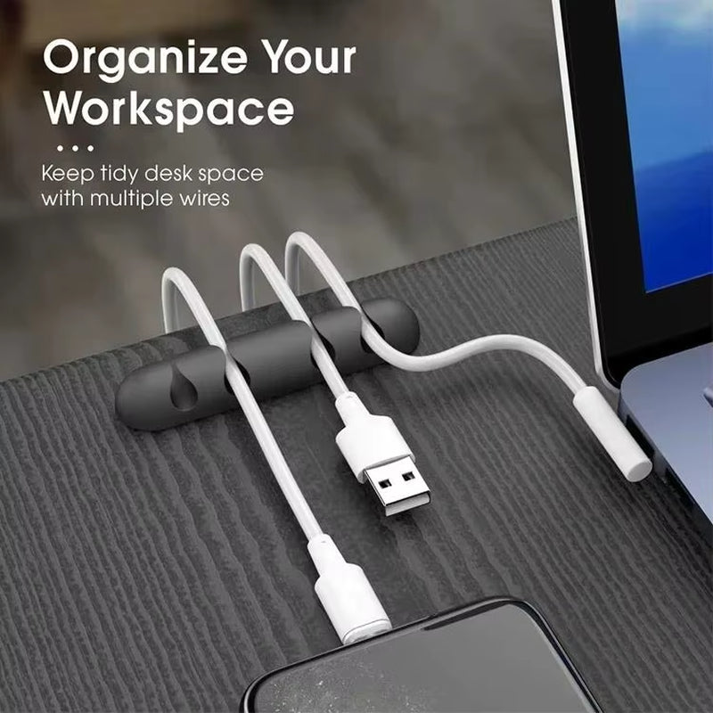 Silicone Cable Organizer Desktop Charging Data Cable Organizer USB Cable Winder Management Clips Holder for Mouse Cord Keyboard