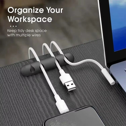 Silicone Cable Organizer Desktop Charging Data Cable Organizer USB Cable Winder Management Clips Holder for Mouse Cord Keyboard