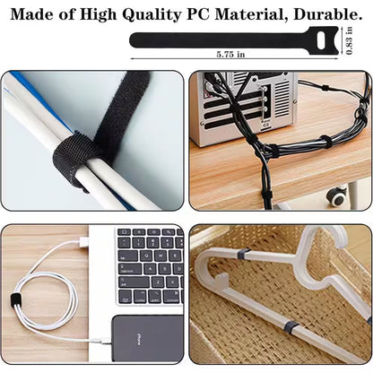 Cable Management Organizer Kit 311Pcs with Cable Sleeves, Ties for TV Office Home Electronics, Black and Transparent
