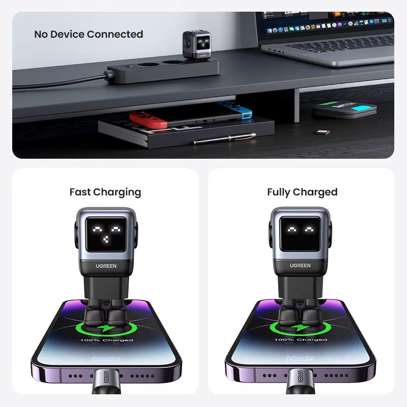 65W Gan Charger Uno Robot Design PD Fast Charger PPS PD3.0 for Iphone 17 16 15 Fast Charge for Xiaomi Laptop Macbook Pro