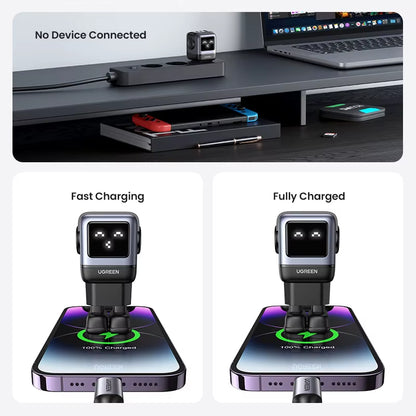 65W Gan Charger Uno Robot Design PD Fast Charger PPS PD3.0 for Iphone 17 16 15 Fast Charge for Xiaomi Laptop Macbook Pro