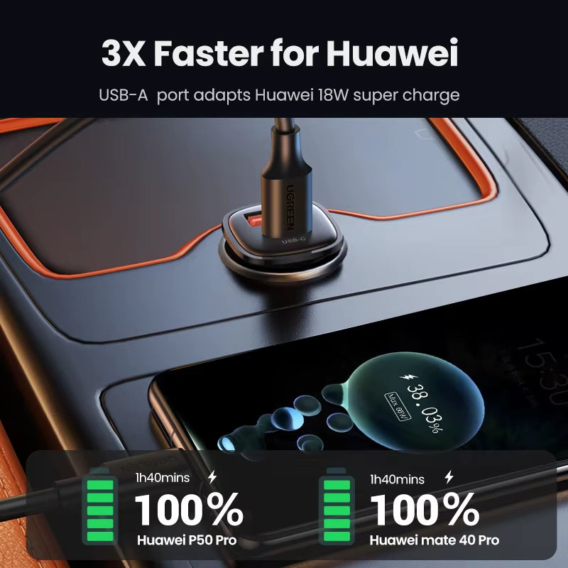 USB Car Charger 30W Quick Charge 4.0 QC4.0 QC3.0 PD Type C Fast Car USB Charger for Iphone 14 Xiaomi Mobile Phone