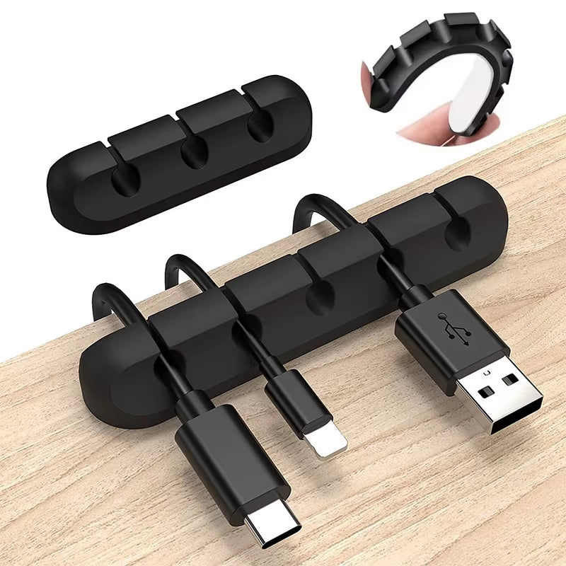 Silicone Cable Organizer Desktop Charging Data Cable Organizer USB Cable Winder Management Clips Holder for Mouse Cord Keyboard