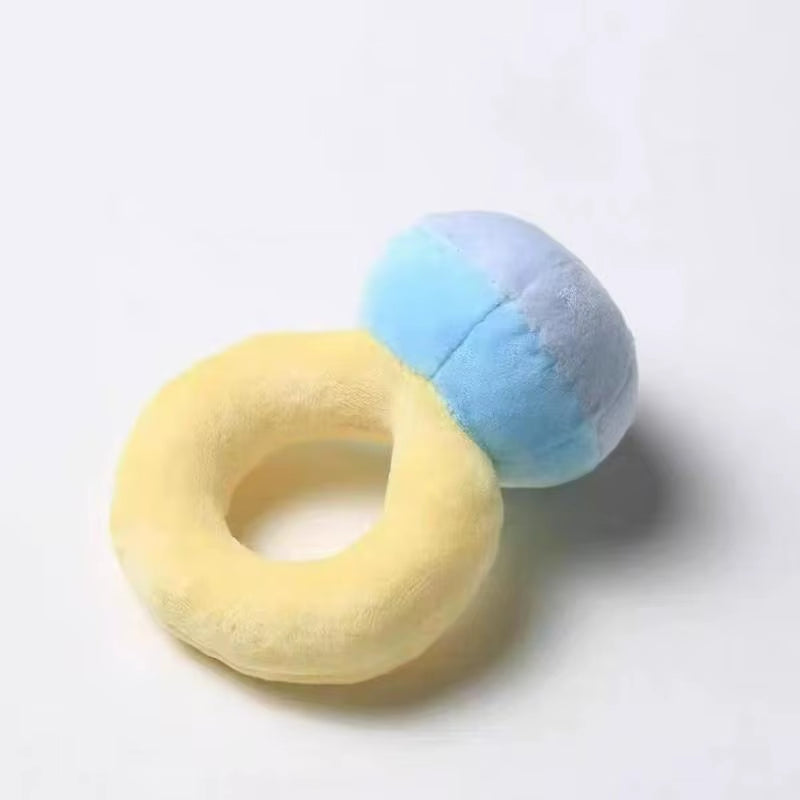 1 Set Funny Gifts Diamond Ring and Box Case Plush Toy Creative Stuffed Pet Chew Toys for Dog Engagement Wedding Oversized Ring