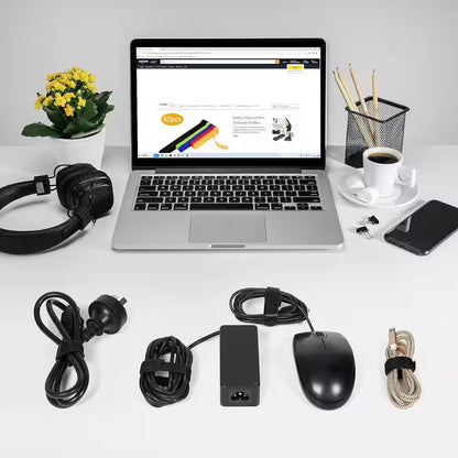 80PCS Reusable Cable Ties Black Adjustable 6-Inch Cord Organizer Hook Loop Cable Management for Home Office