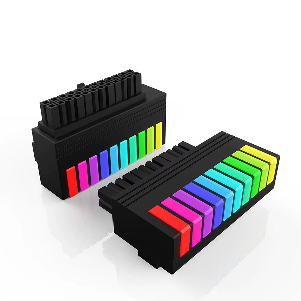 ATX 24 Pin to 90 Degree Power Plug Adapter ARGB Mainboard Motherboard Power Supply Cable Modular DIY Mounting Accessessory
