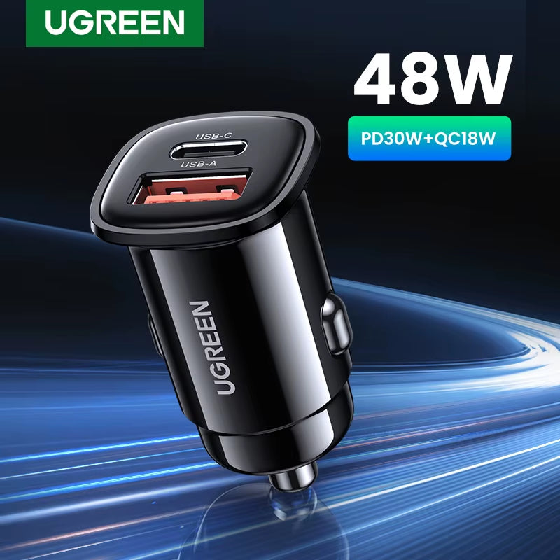 USB Car Charger 30W Quick Charge 4.0 QC4.0 QC3.0 PD Type C Fast Car USB Charger for Iphone 14 Xiaomi Mobile Phone
