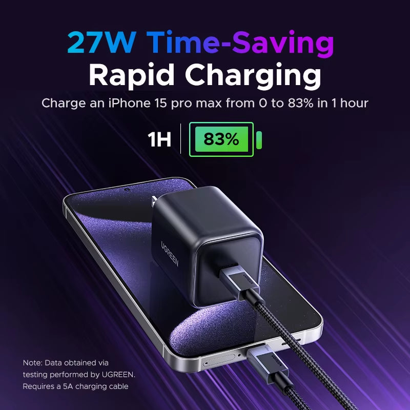 45W Gan Charger PD3.0 Fast Charger PPS QC3.0 Quick Charge for Samsung S25 S24 Ultra Iphone 17 16 15 Pro Max Ipad Tablet