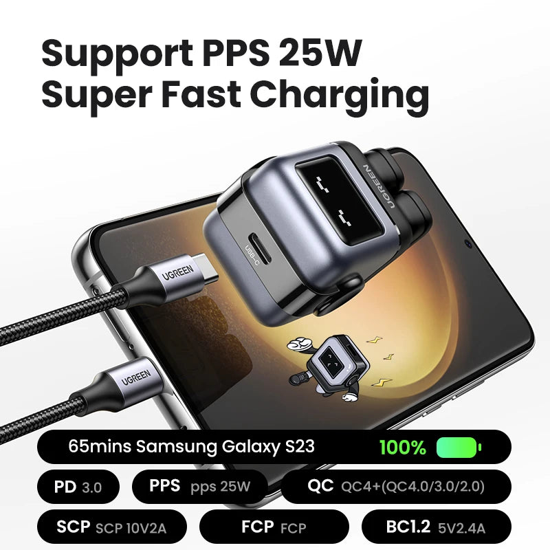 【NEW Sale】 30W Gan Charger Robot Design PD Fast Charger PPS PD3.0 for Iphone 15 14 Fast Charge for Xiaomi Samsung Tablets