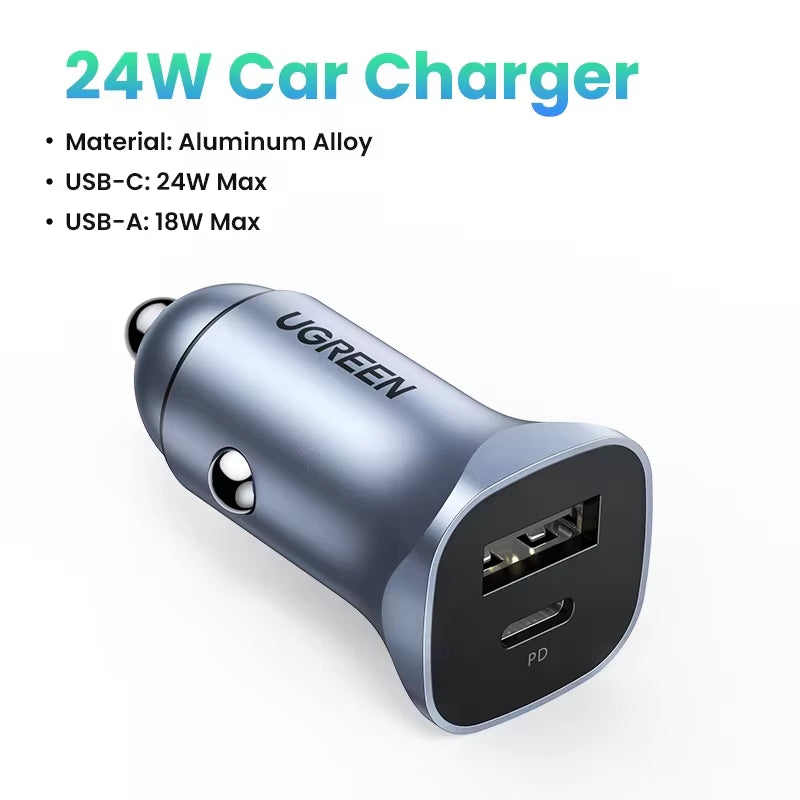 Car Charger Type C Fast USB Charger for Iphone 17 16 15 Xiaomi Car Charging Quick 4.0 3.0 Charge Mobile Phone PD Charger